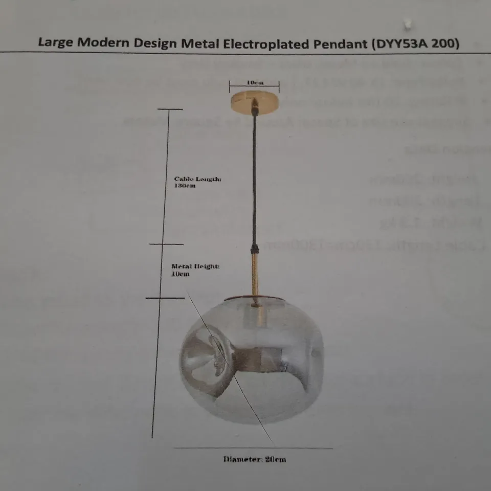 AM-LIGHT MODERN DESIGN ELECTROPLATING PENDANT LIGHT