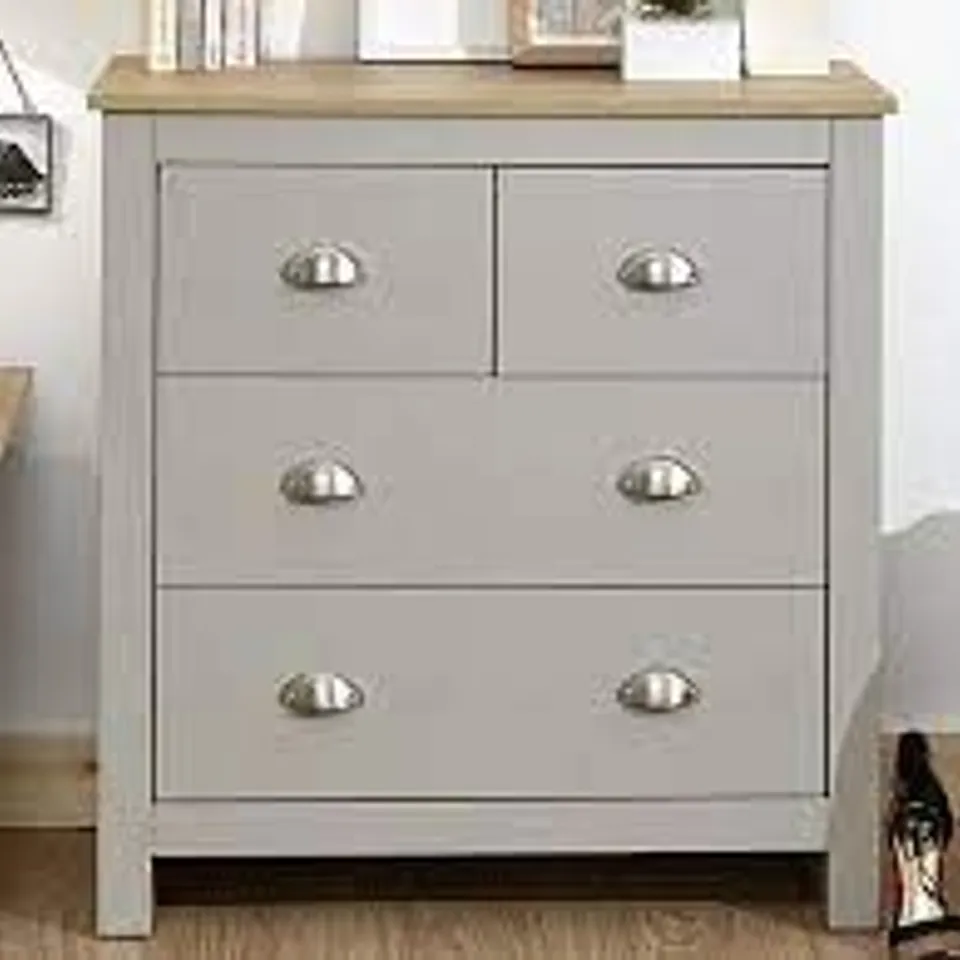 BOXED LANCASTER GREY 2 PLUS 2 DRAWER CHEST