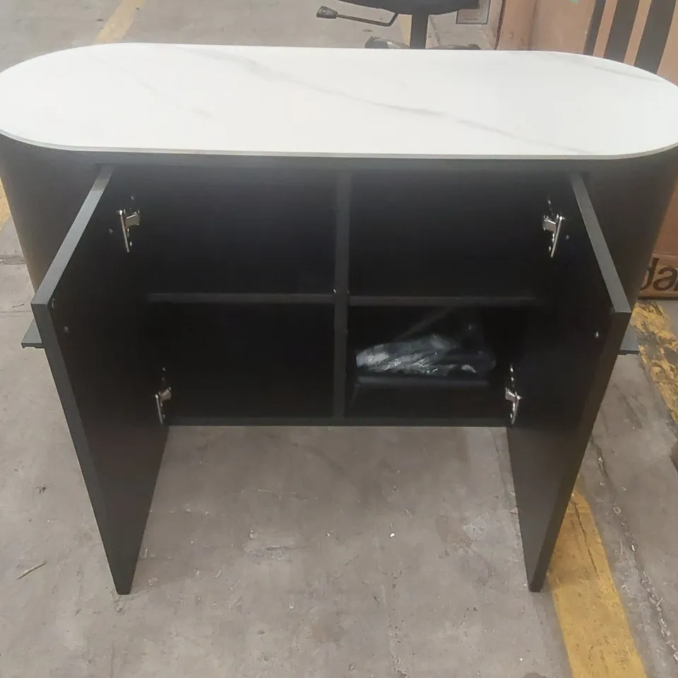 DANETTI 2 DOOR FAUX MARBLE TOP SIDEBOARD