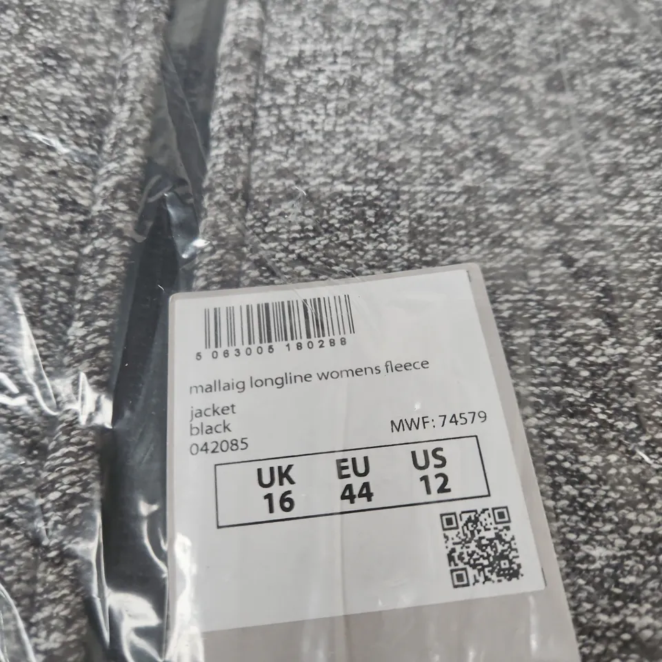 MOUNTAIN WAREHOUSE WOMEN'S LONGLINE FLEECE JACKET - BLACK, UK 16 (EU 44)