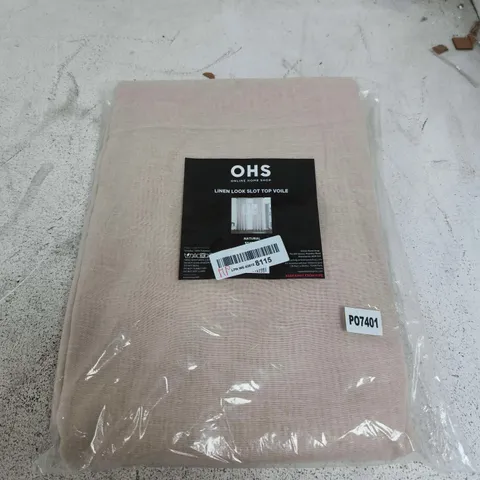 OHS LINEN LOOK SLOT TOP VOILE CURTAINS 