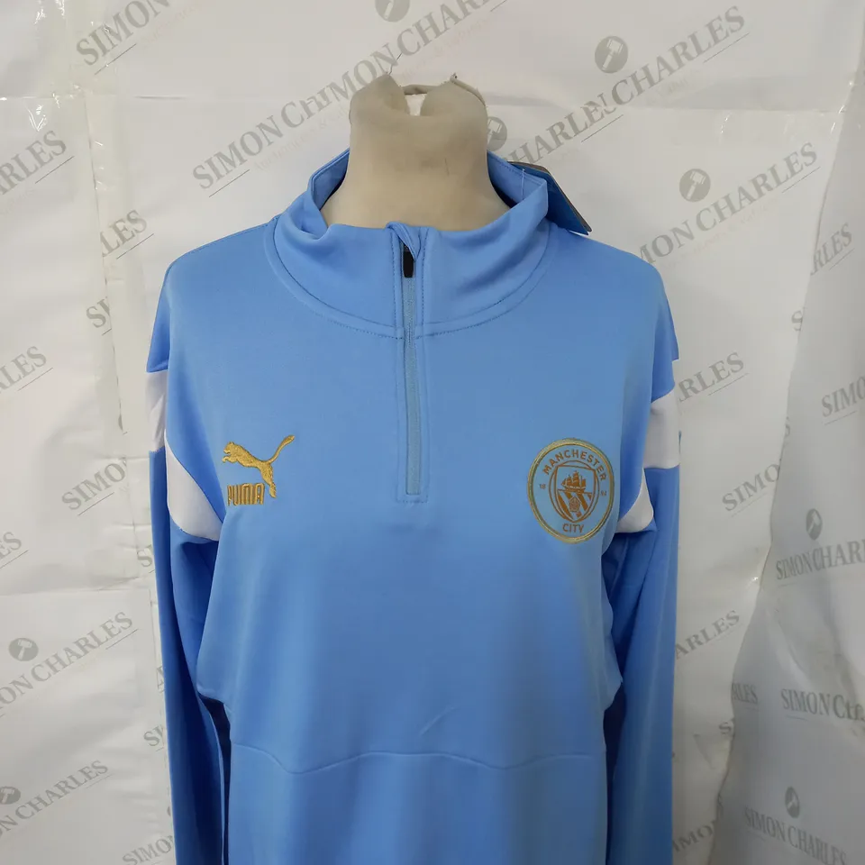 MANCHESTER CITY FC 1/4 ZIP TOP SIZE S