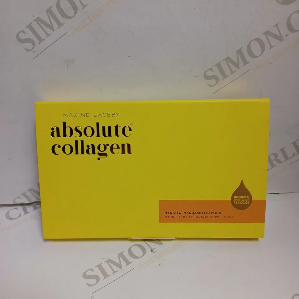 SEALED MAXINE LACEBY ABSOLUTE COLLAGEN MARINE ORAL SUPPLEMENTS - MANGO & MANDARIN - 14 X 10ML