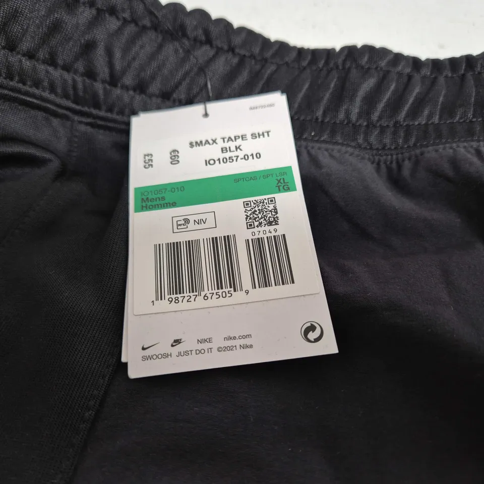 NIKE AIR MAX TAPE SHORTS – BLACK/CHARCOAL, MEN'S XL