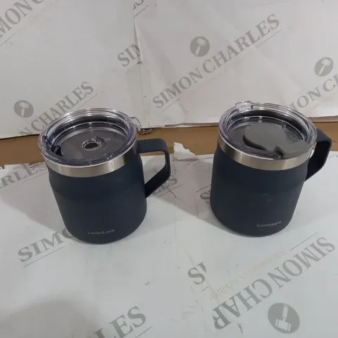 LOCK & LOCK SET OF INSULATED STAINLESS STEEL MUGS - NAVY