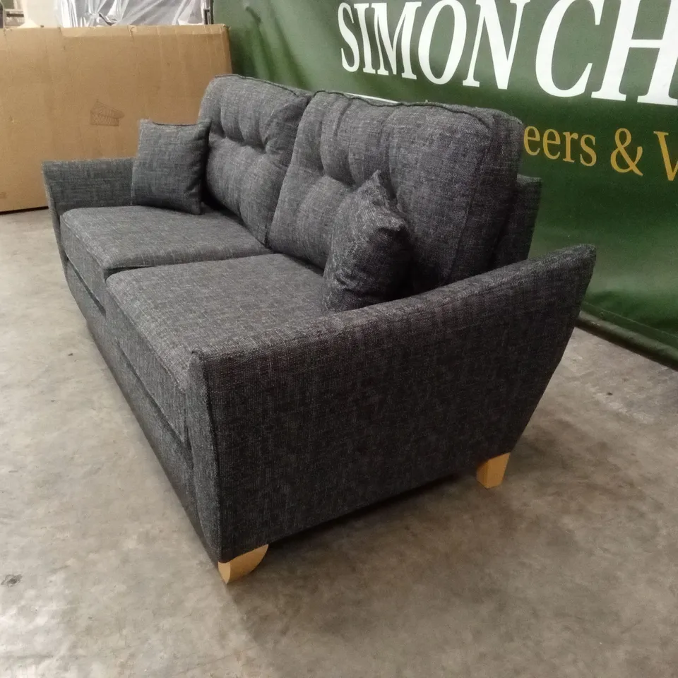 HALSTOW 3 SEATER FABRIC SOFA - CHARCOAL RRP £749