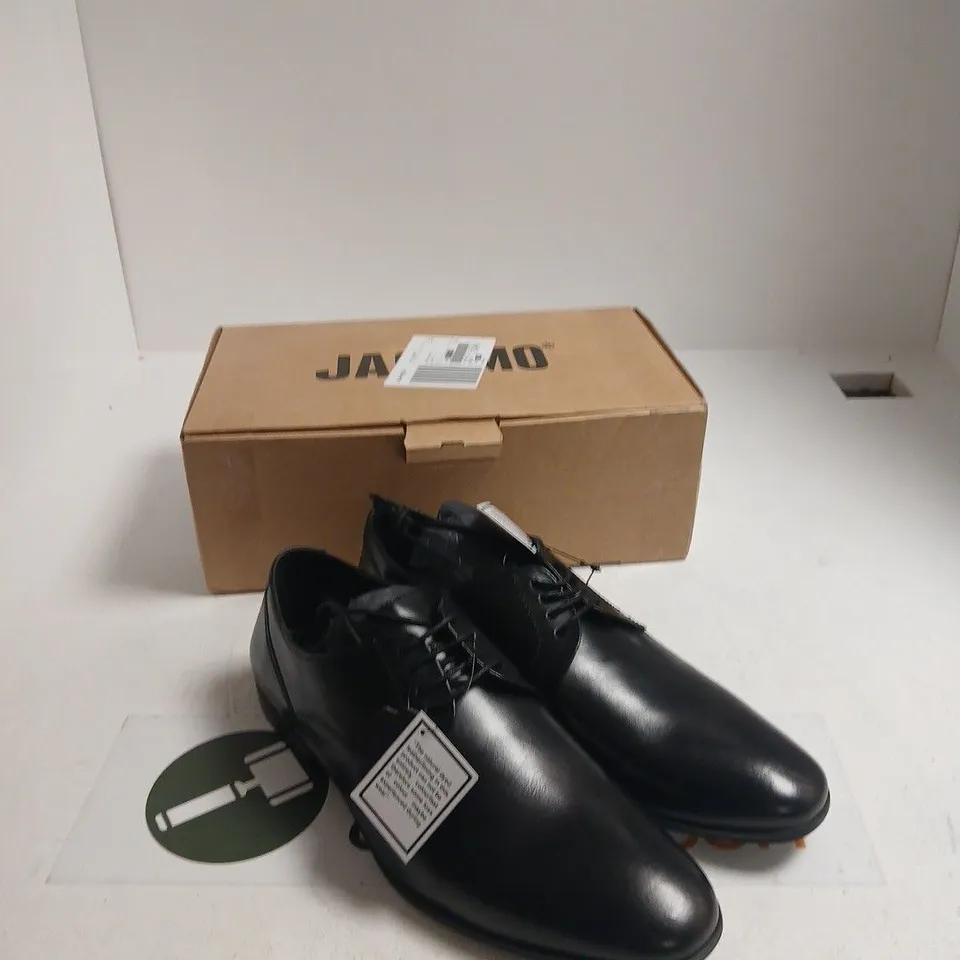 JACAMO BLACK LEATHER DRESS SHOES, UK 9 (EU 43) US 10
