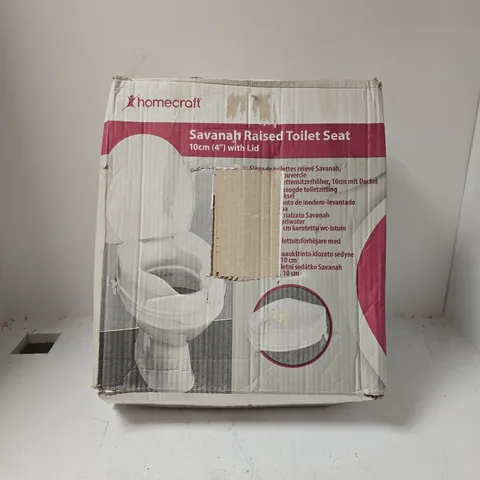 BOXED HOMECRAFT SAVANAH RAISED TOILET SEAT WITH LID