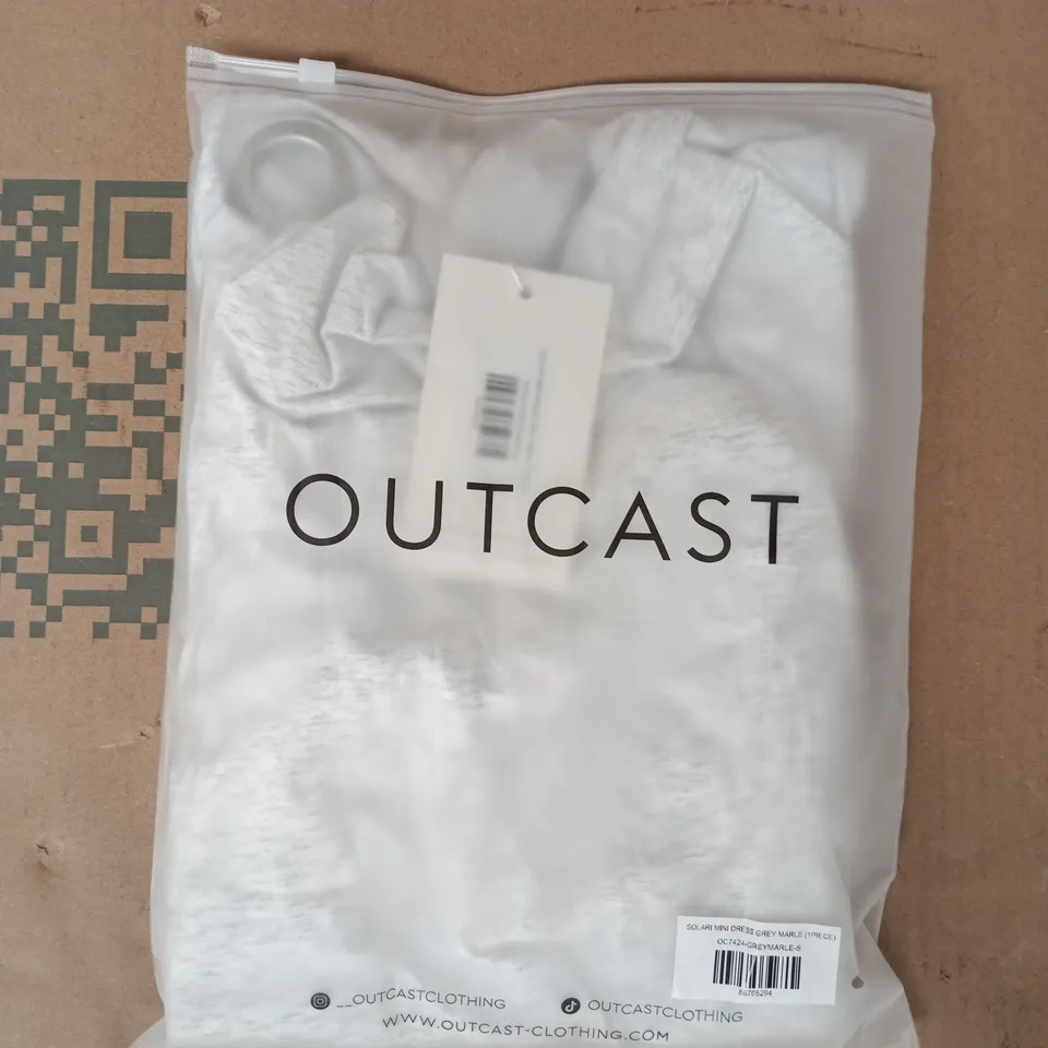 BAGGED OUTCAST SOLARI MINI DRESS IN GREY MARL SIZE SMALL