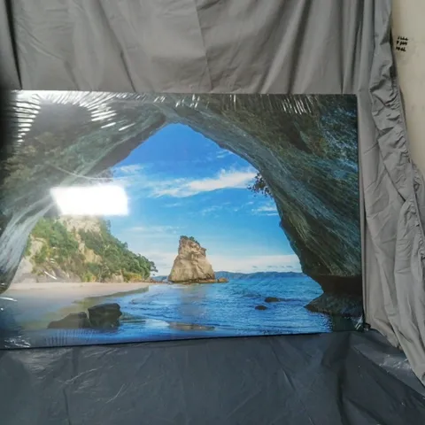 COASTAL LANDSCAPE CANVAS PRINT – SEA ARCH BEACH SCENE 