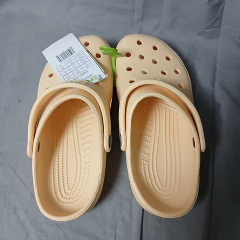 CROCS CLASSIC CLOG – BEIGE WITH BACK STRAP, KIDS' SIZE