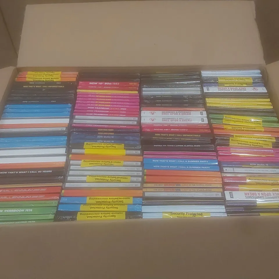 BOX OF APPROX 100 BRAND NEW MUSIC CDS TO INCLUDE;