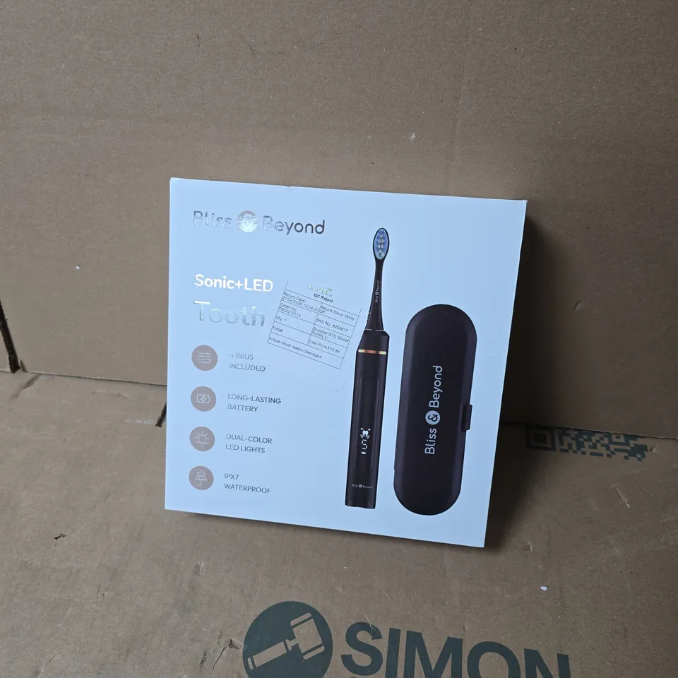 Bliss & Beyond Sonic+LED Toothbrush with Charging Dock 