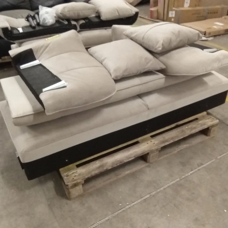 UNASSEMBLED LOREN 3 SEATER SOFA, CHAMPAGNE CLASSIC VELVET
