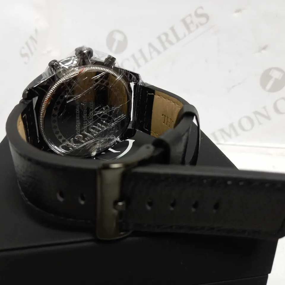 RUCKSTUHL SPORTS CHRONOGRAPH STYLE LEATHER STRAP WATCH RRP £560