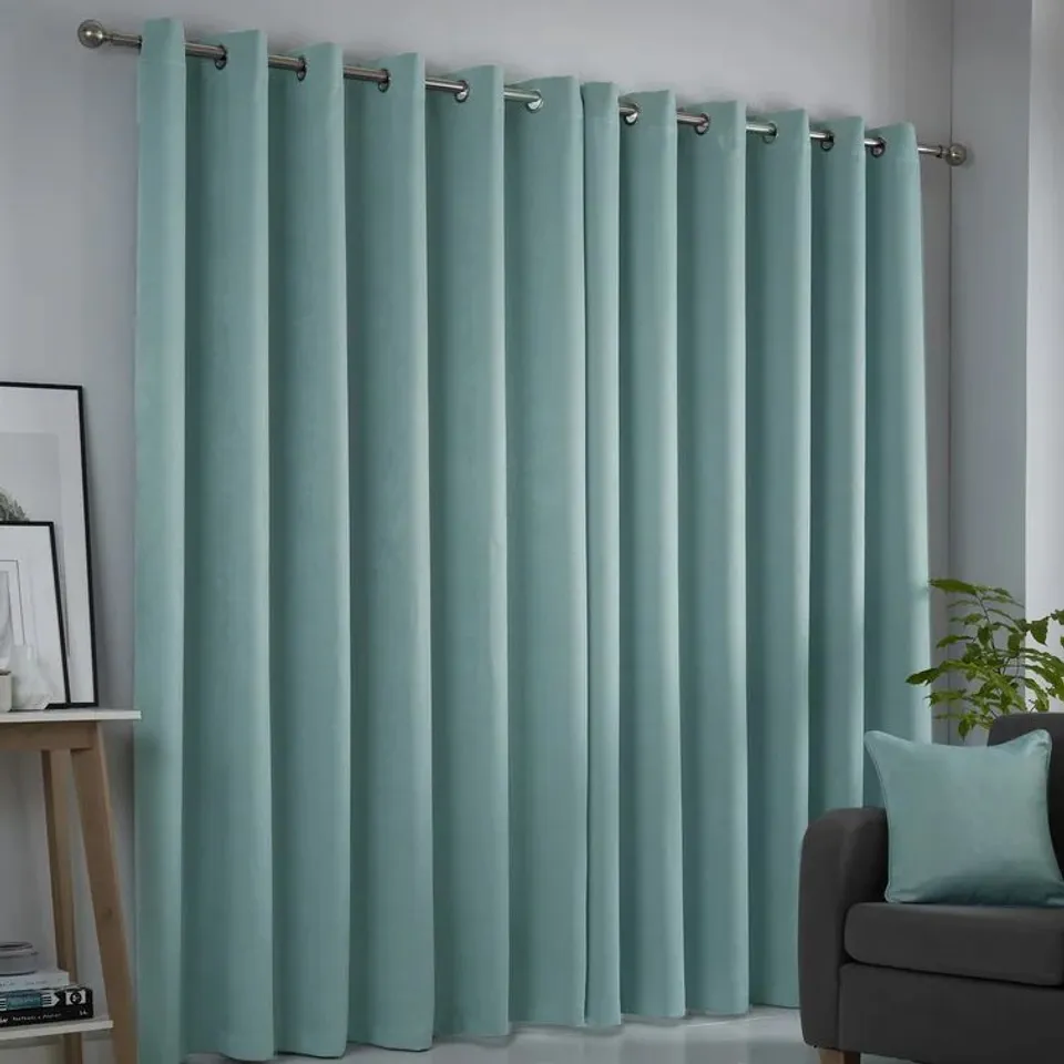 0UIDA EYELET ROOM DARKENING CURTAINS COLOUR CHARCOAL 