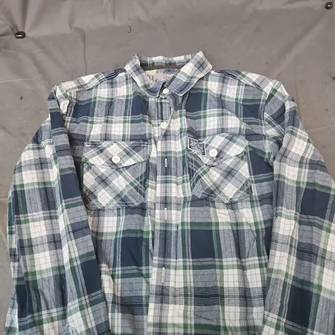 SUPERDRY MEN'S CHECKED SHIRT BLUE SIZE XXL