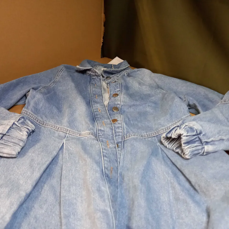 MICHELLE KEEGAN BLUE DENIM BUTTON THROUGH MIDI DRESS - SIZE 12