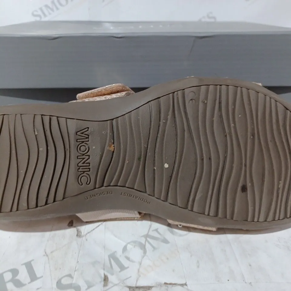 BOXED VIONICSLIDE SANDALS IN ROSE GOLD COLOUR SIZE 7