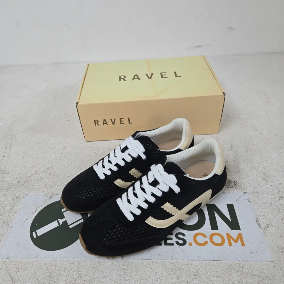 RAVEL RLS710 BLACK/GOLD SNEAKERS – UK 6 (EU 39)