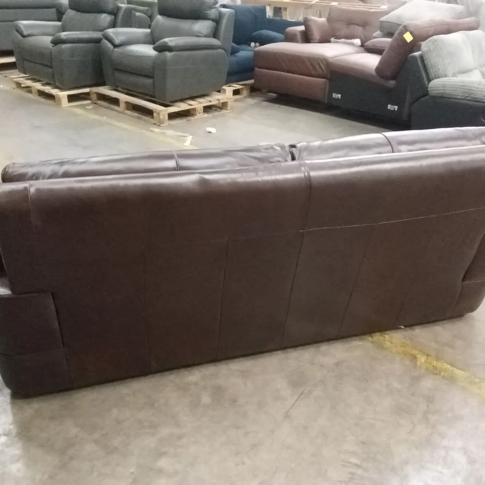 MARLOW ITALIAN LEATHER 3 SEATER SOFA - CHOCOLATE RRP £1399