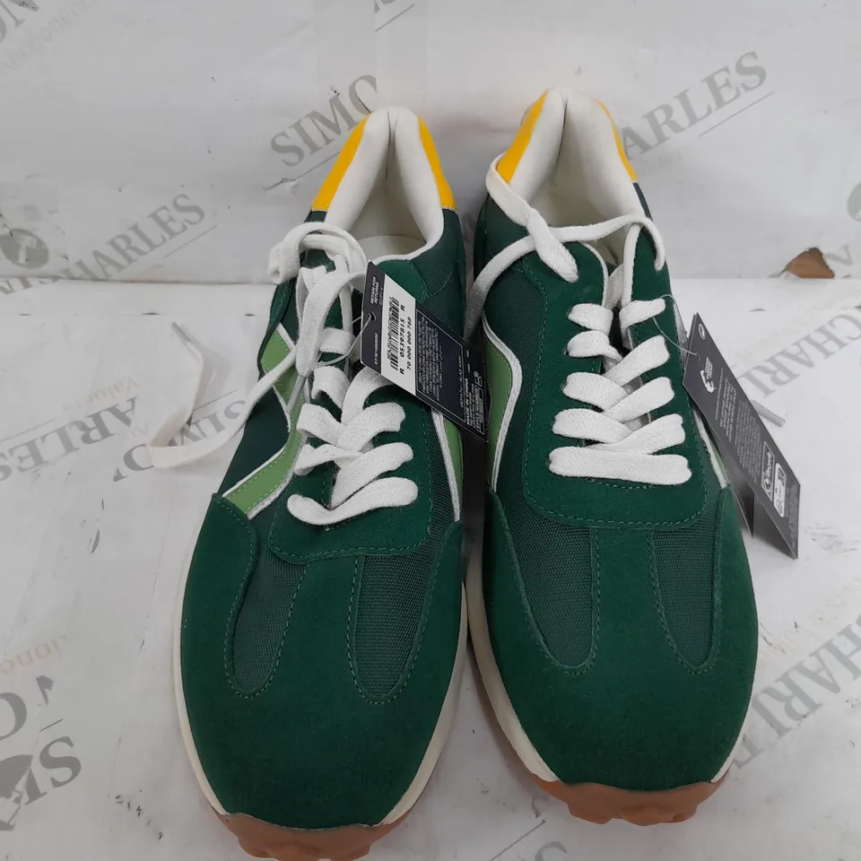 PAIR OF M&S LACE UP TRAINERS IN GREEN - UK 6.5
