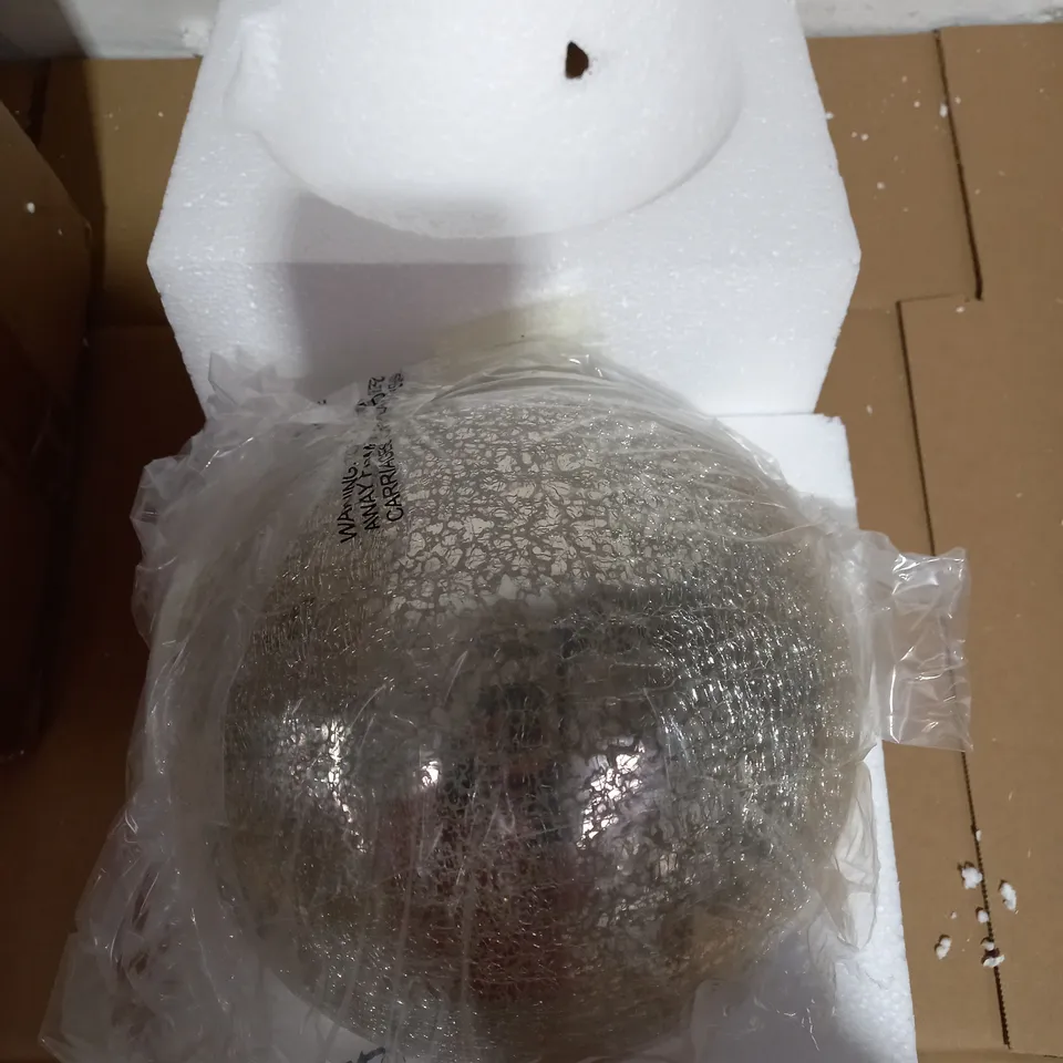 MR CHRISTMAS 8" GLASS CRACKLE SPHERE WITH ROTATING LIGHT