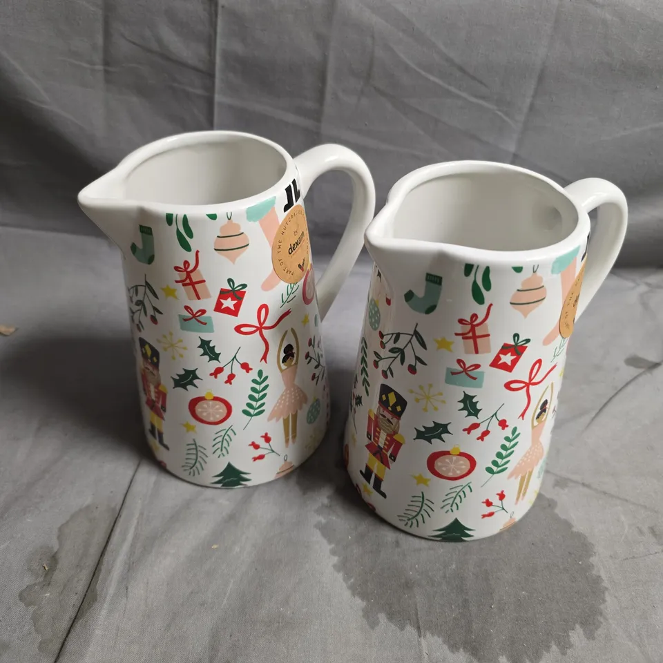 2 X NUTCRACKER THEMED LARGE SAUCE JUGS
