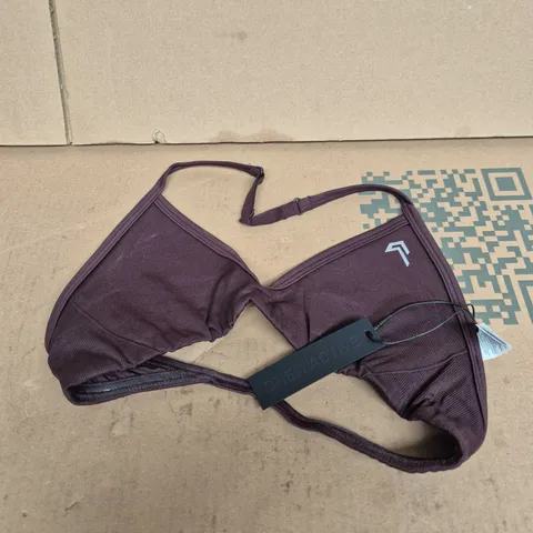 ENHANCLIFT SEAMLESS MINIMAL HALTER NECK BRALETTE – PLUM BROWN, UK SIZE M