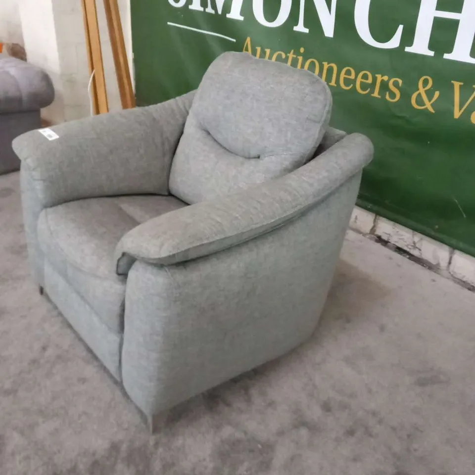 DESIGNER G PLAN JACKSON GRAIN PEWTER FABRIC ARMCHAIR