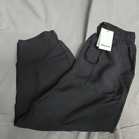 WHISTLES TIE WAIST TROUSERS IN BLACK - UK 8