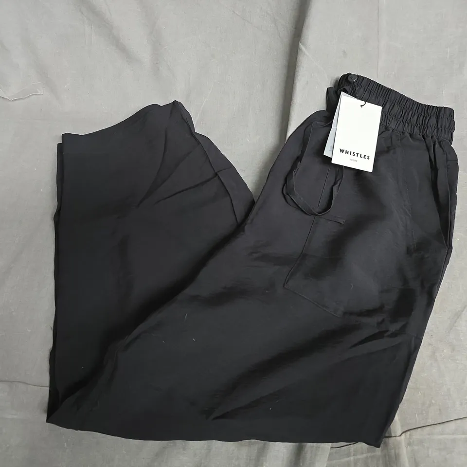 WHISTLES TIE WAIST TROUSERS IN BLACK - UK 8