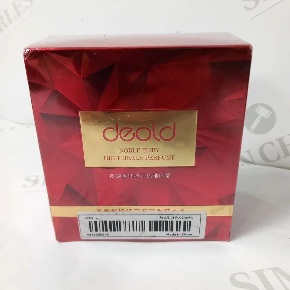 BOXED AND SEALED DEOLD NOBLE RUBY HIGH HEELS PERFUME 30ML