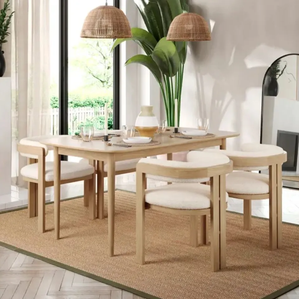 BOXED KARLA 4-6 SEATER RECTANGULAR EXTENDABLE DINING TABLE (1 BOX)