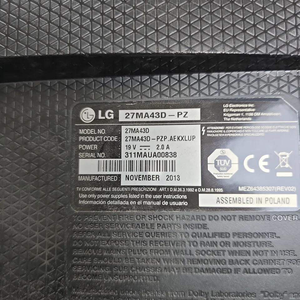 LG 27MA43D-PZ 27-INCH FULL HD TV