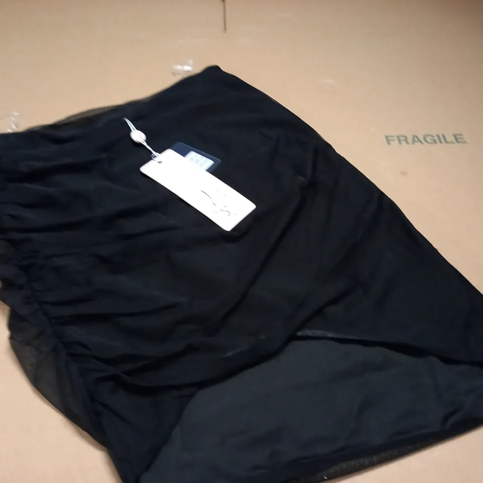 OH POLLY BLACKED RUCHED SKIRT - UK 8