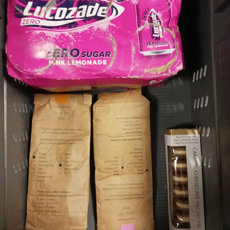 10 X ASSORTED FOOD/DRINK PRODUCTS TO INCLUDE GRIND COFFEE, HOTEL CHOCOLAT CHEESECAKE MACARONS, HUEL MEAL DRINK ETC - COLLECTION ONLY  