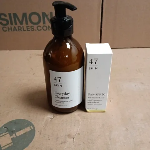47 SKIN 2 ITEMS: EVERYDAY CLEANSER 300ML + DAILY SPF 30 30ML