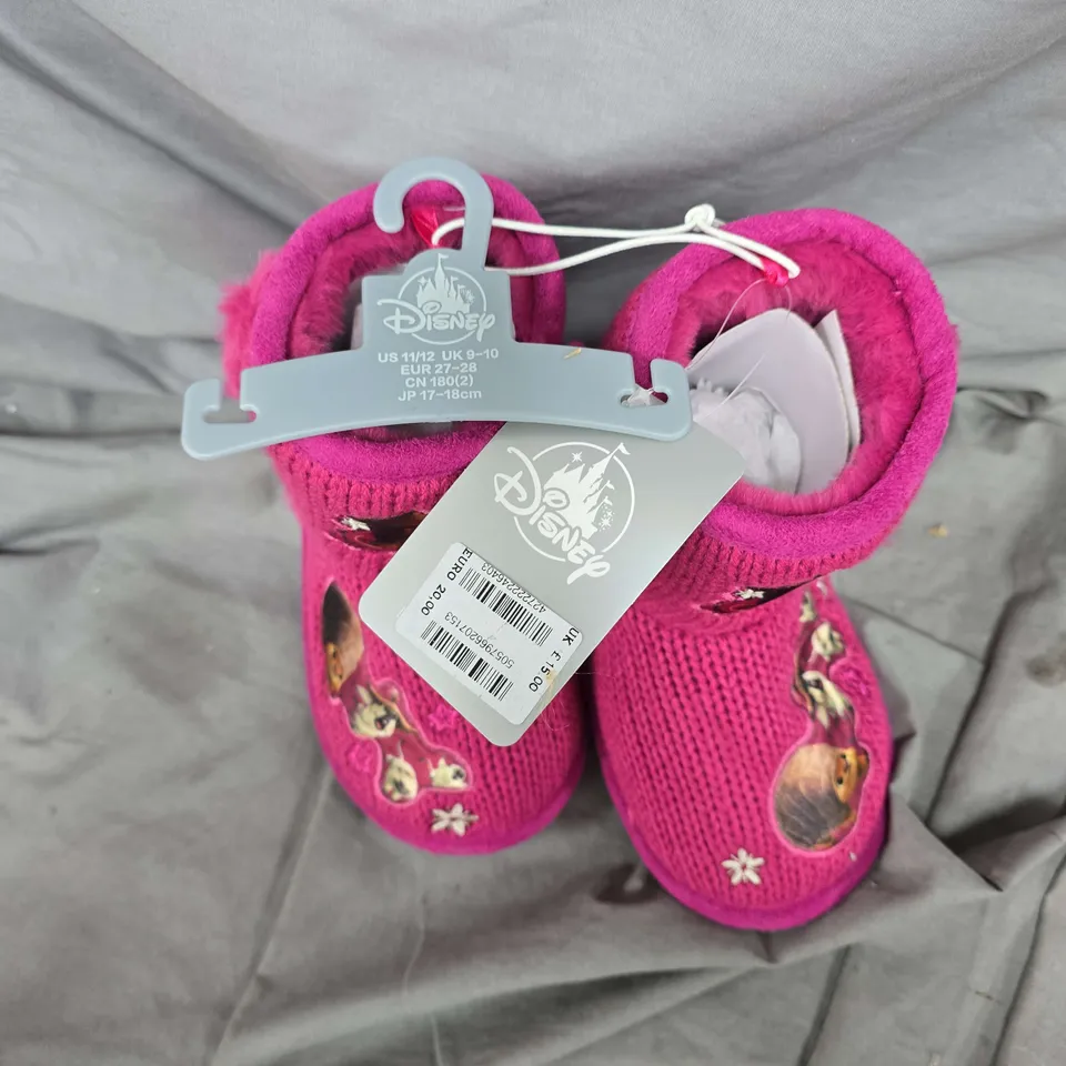 DISNEY KIDS' PINK KNIT SLIPPERS – UK 9-10 (US 11½)