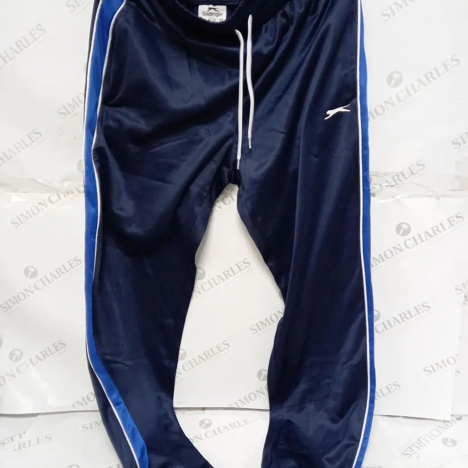 SLAZANGER BLUE STRIPE TRACKSUIT BOTTOMS IN NAVY - UK MEDIUM