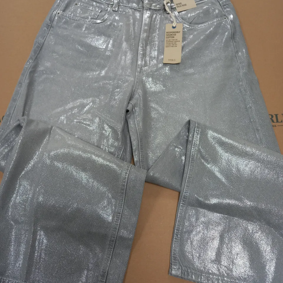 M&S WIDE HIGH RISE JEANS - 12 SHORT