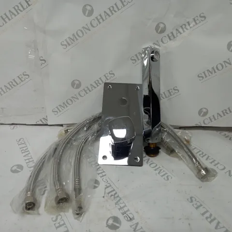 BOXED ULTRA SOFT SQUARE WALL MOUNTED BASIN BATH FILLER IN CHROME