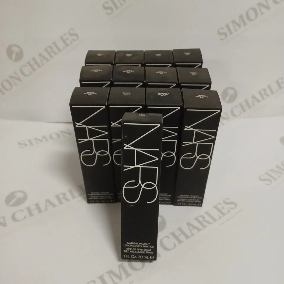 LOT OF 13 NARS NATURAL RADIANT LONGWEAR FOUNDATION - 6601 MONT BLANC, 6631 ZAMBIE, 6610 VALLAURIAS 
