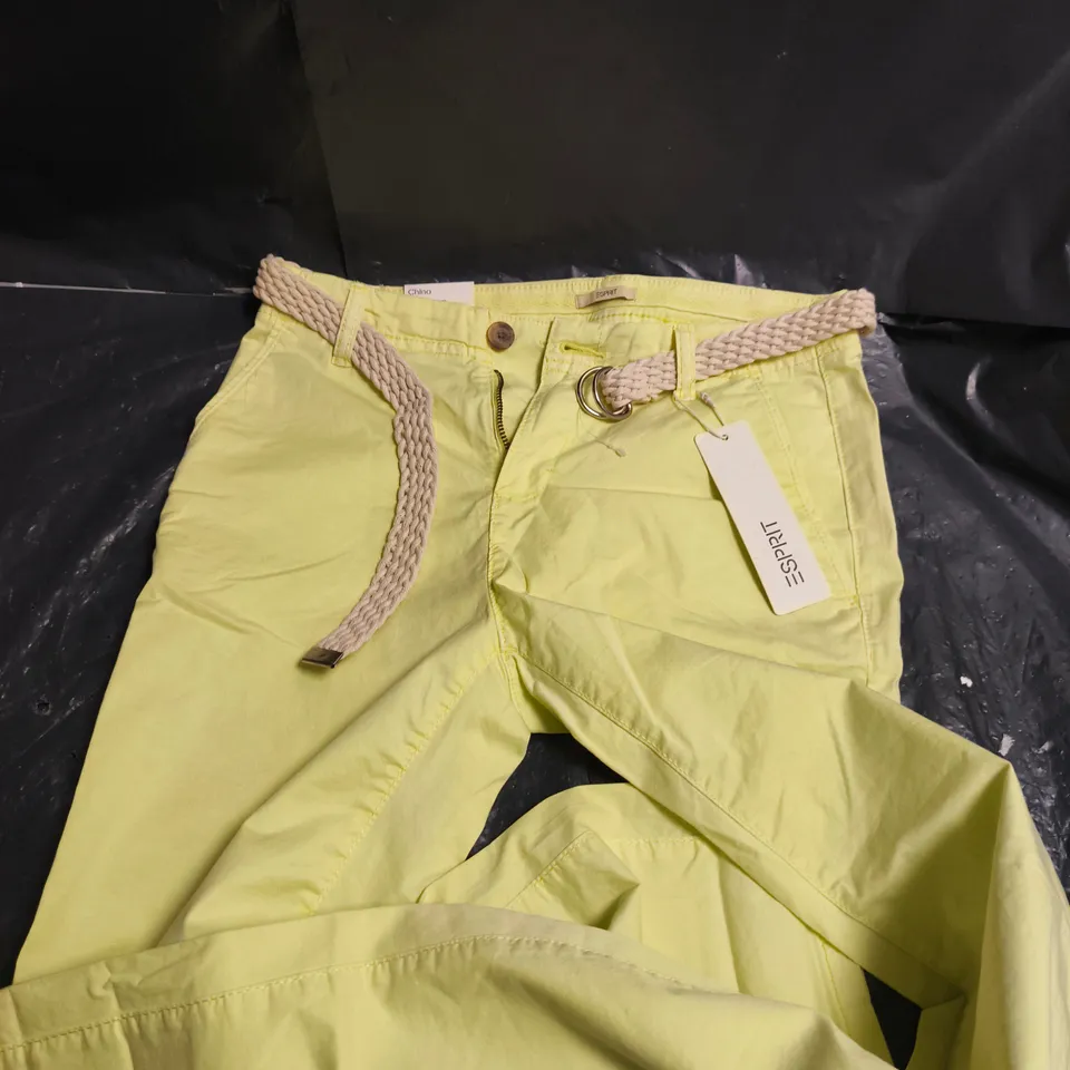 ESPRIT YELLOW BELTED TROUSERS - UK 6