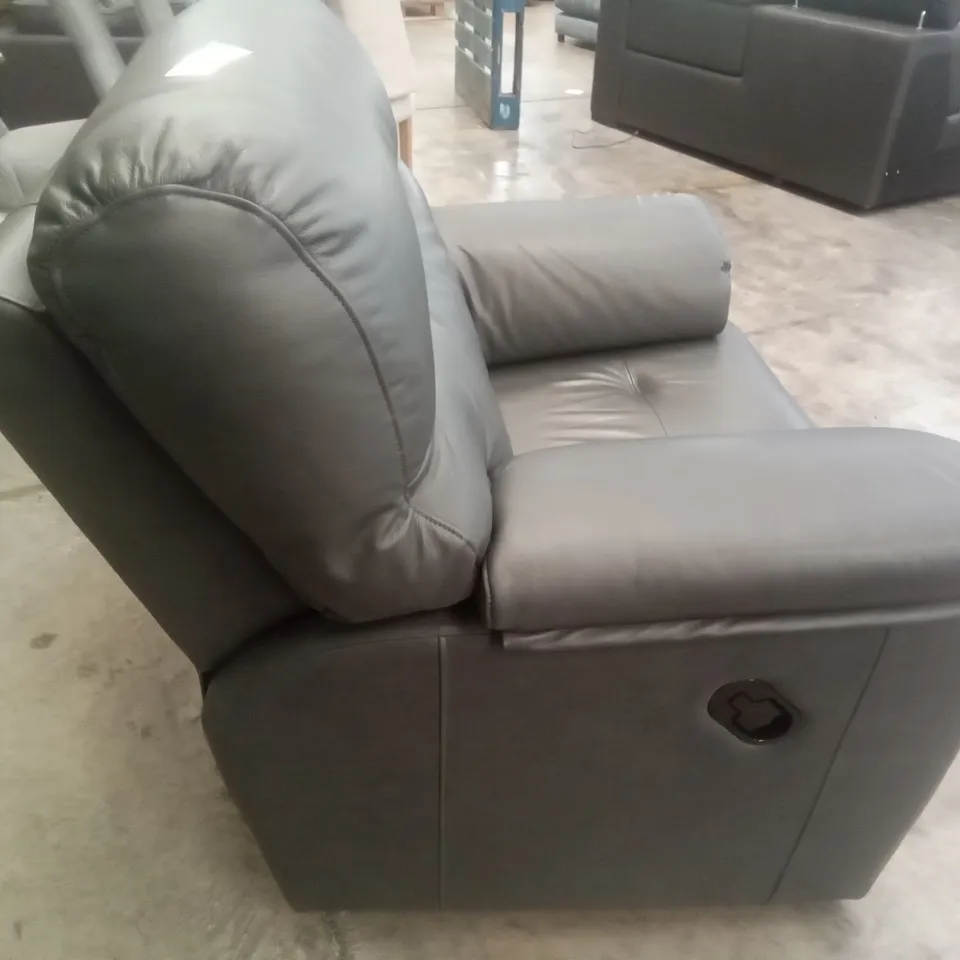DESIGNER G PLAN MADE STRATFORD MANUAL RECLINER CHAIR - CAMBRIDGE PETROL BLUE LEATHER 