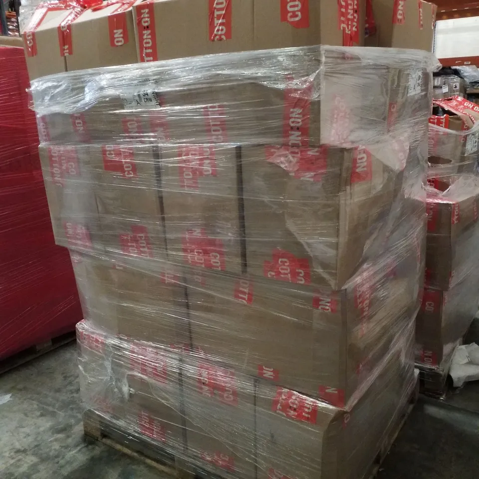 PALLET CONTAINING ASSORTED CLOTHING INCLUDING LONG SLEEVE SHIRT, FLANNEL PANTS & ZIP UP HOODIE