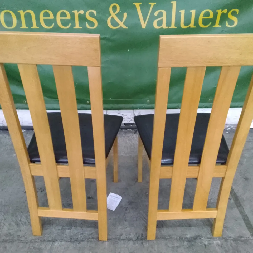 SET OF 2 NEW CHESTER OAK DINING CHAIRS 