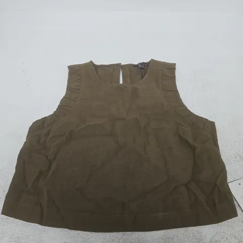 NOBODY'S CHILD SPENCER RUCHED TANK TOP – UK 10 (EU 38, USA 6), BROWN