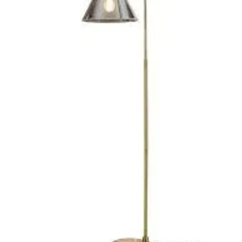 ARC FLOOR LAMP WITH SMOKED GLASS SHADE