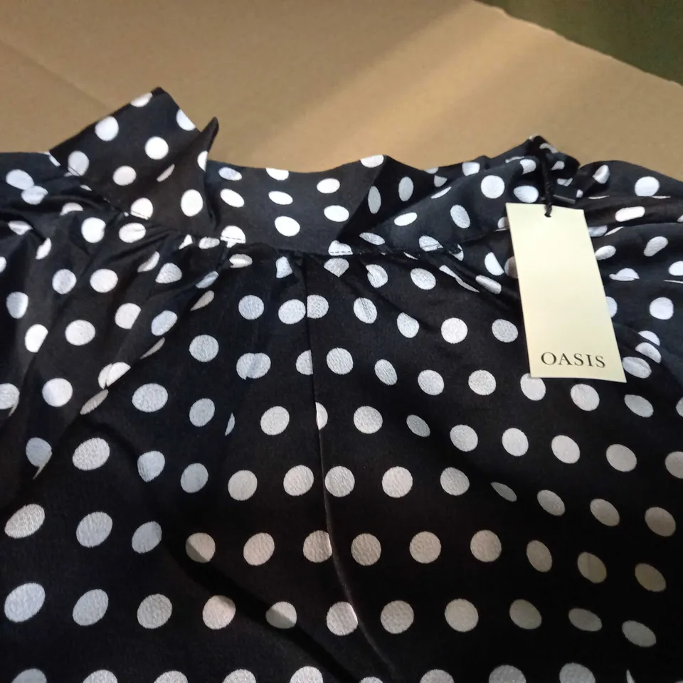 OASIS MONO PETITE POT SHIRRED CUFF MINI DRESS - SIZE 12